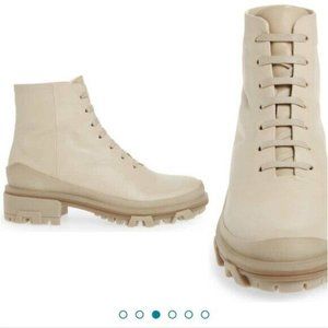 Rag & Bone Shiloh Hiker Boot Stretch Nappa Lug Sole Combat Boot in Oyster Grey 8